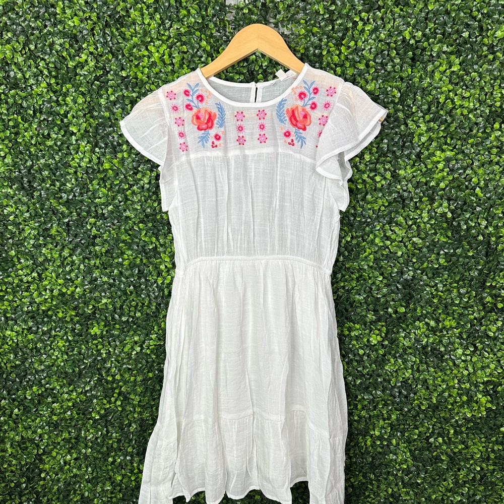 Nwt Mine White Dress with Pink Floral Embroidery - Picture 4 of 12